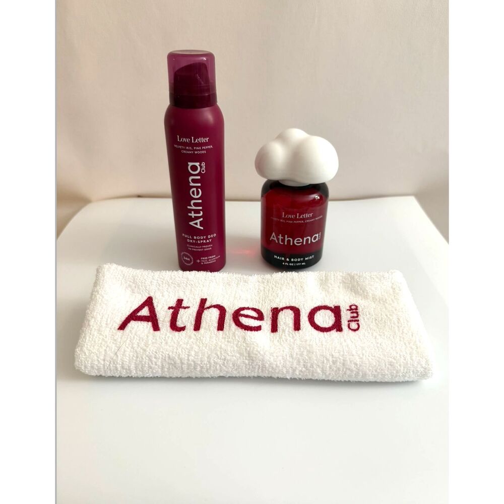 Athena Club Love Letter Deo + Hair Body Mist Set NEW + Free Logo Towel